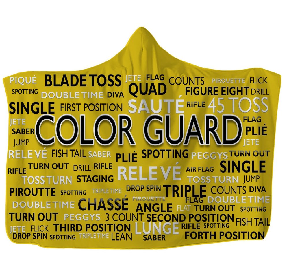 Yellow Color Guard Hooded Blanket