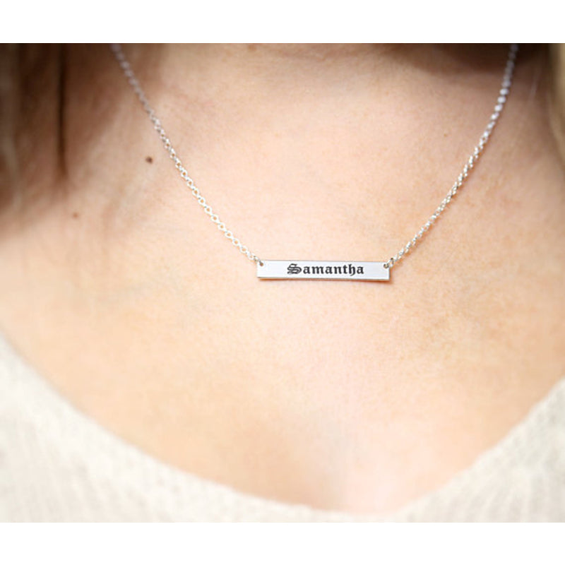 Custom Personalized Bar Necklace