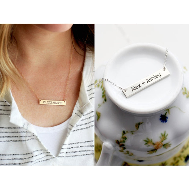 Custom Personalized Bar Necklace