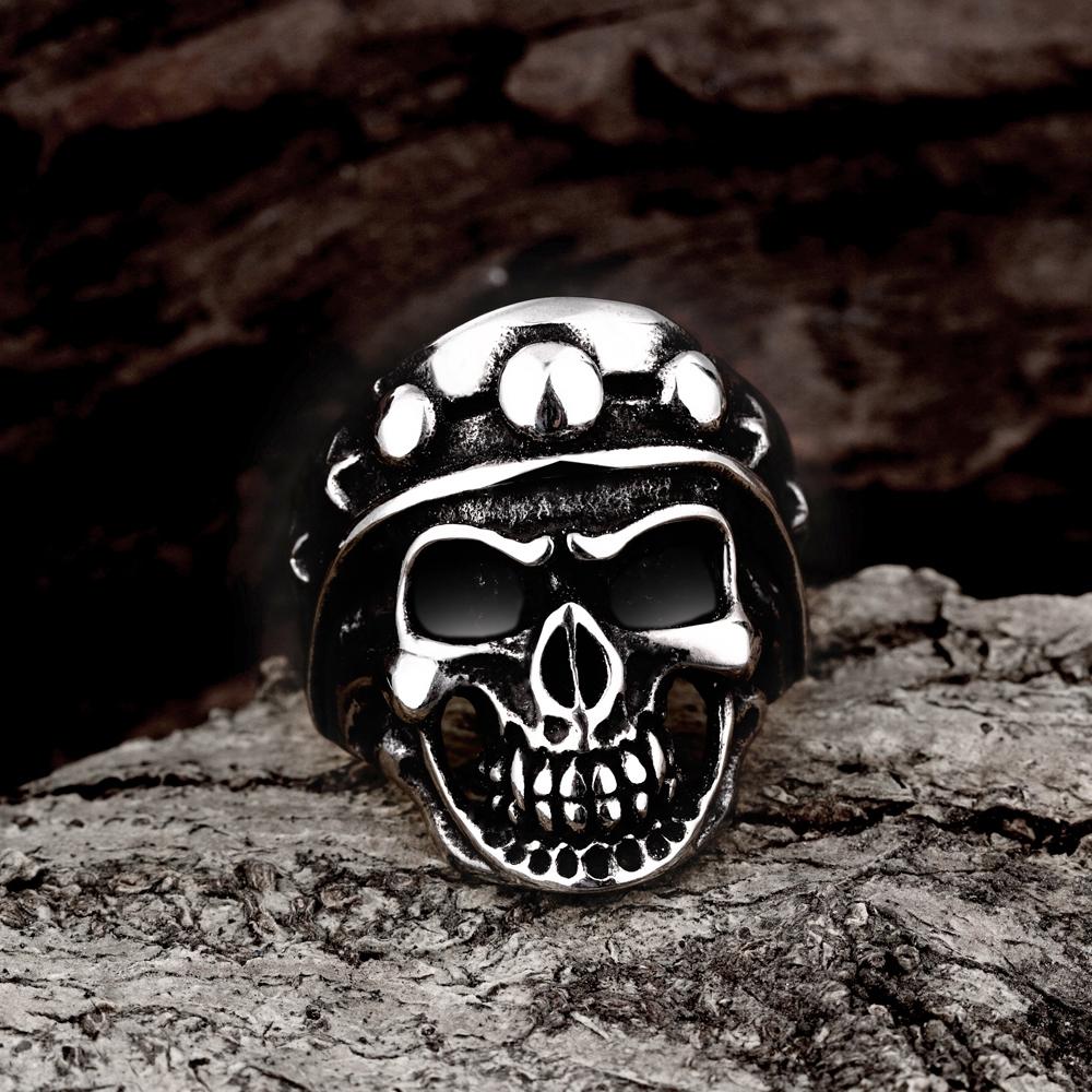 316L Stainless Steel Men's Skull Tassel Ring