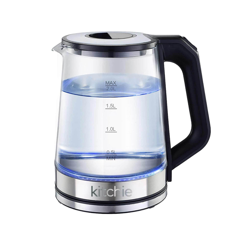 2L Electric Glass Kettle LED Blue Light 360 Automatic Cordless Water