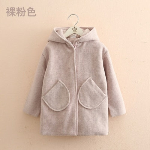 Winter Jackets Girls Hooded Hair Ball Wool Baby Clothes 3 4 5 6 7