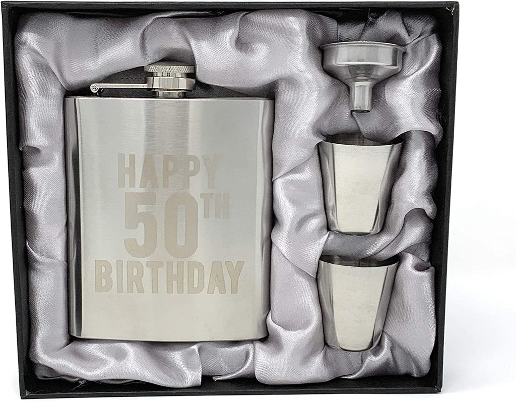 Personalized Flask Happy 50th Birthday Flask