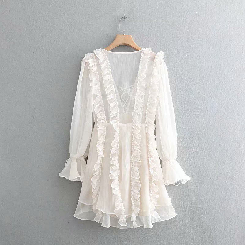 Ruffled lace dress