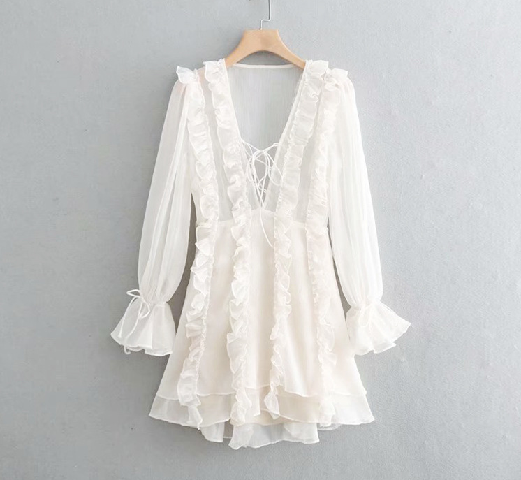 Ruffled lace dress