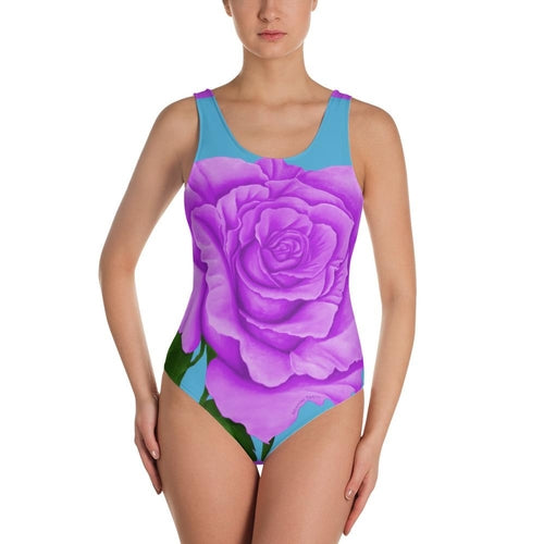 Purple Rose One-Piece Swimsuit