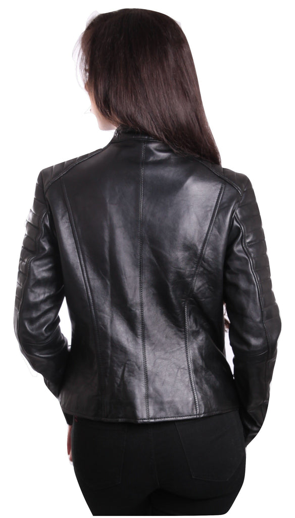 Ladies Bella Black Carla Leather Jacket