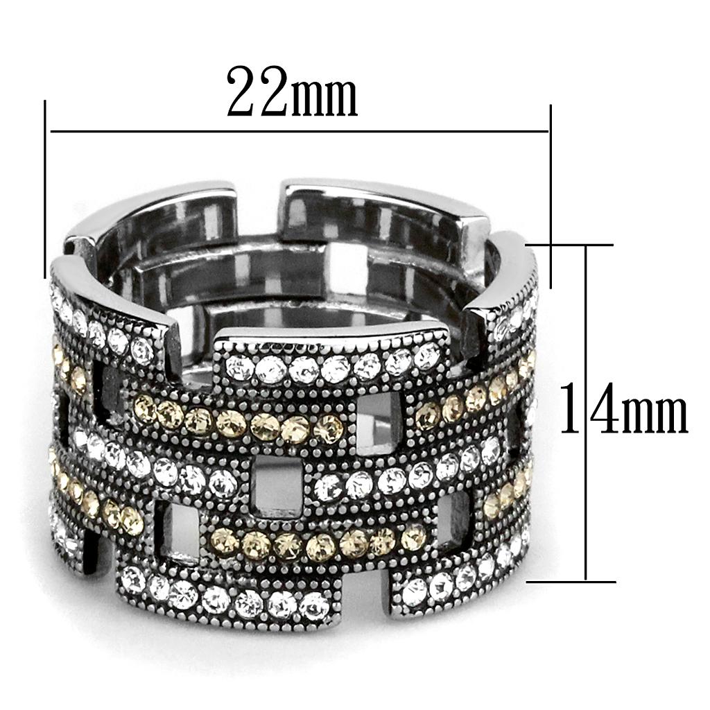 High polished (no plating) Stainless Steel Ring with Top