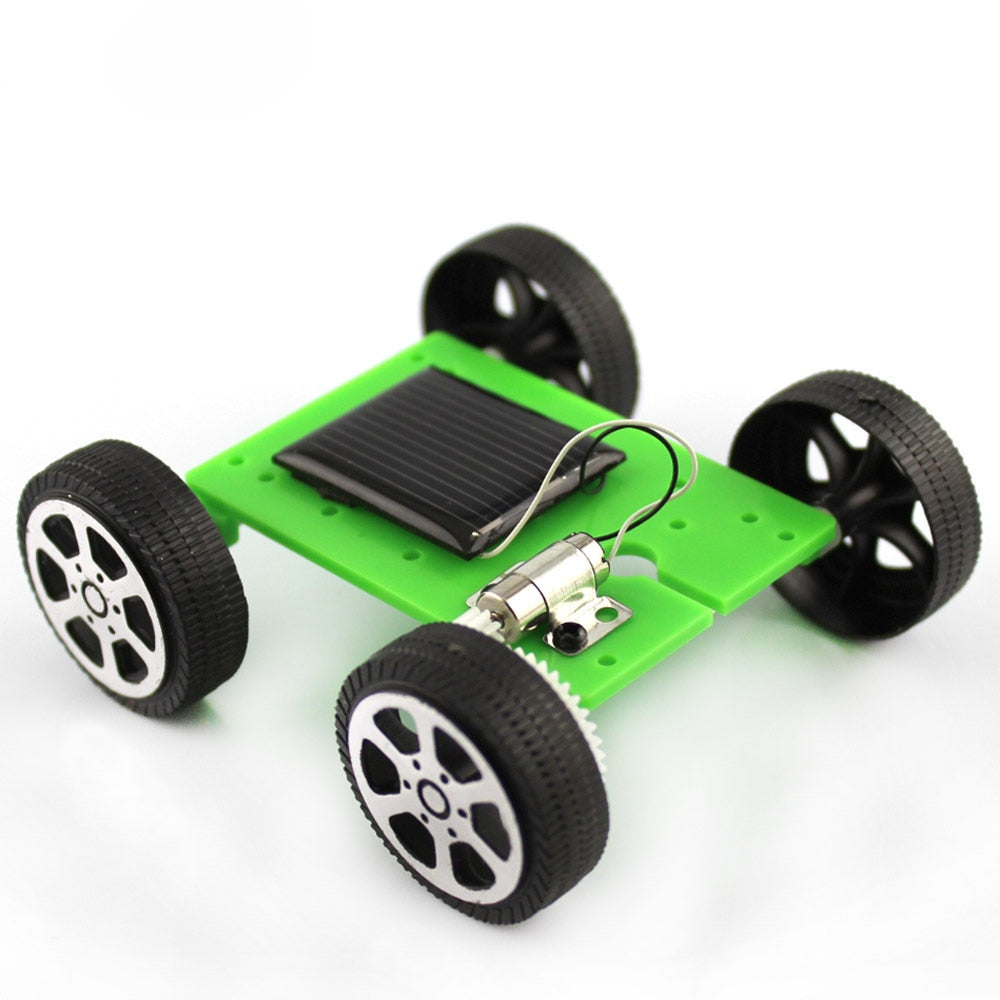 1 Set Mini Solar Powered Toy Diy Car Kit Children