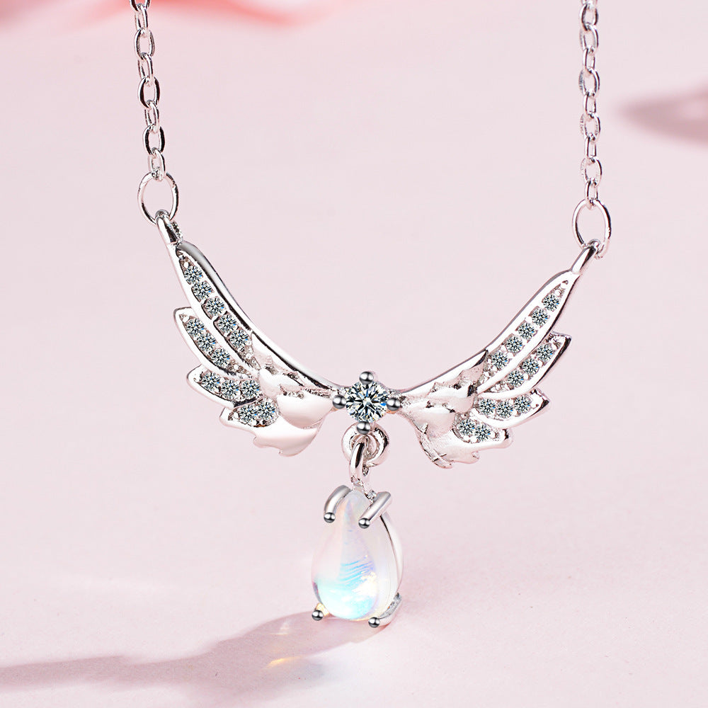 Female Wing Moonstone Necklace