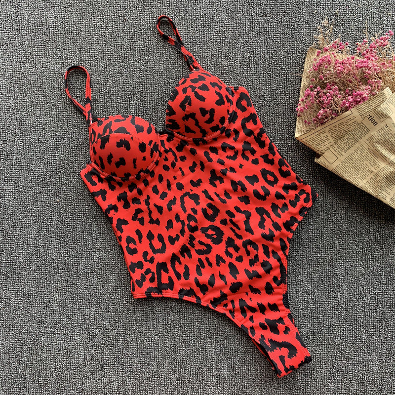 Sexy Leopard Printed Push Up Swimsuit