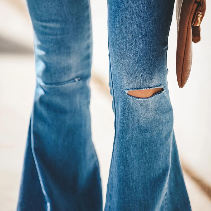 Women Flare Leggings Sexy Denim Trousers Pants