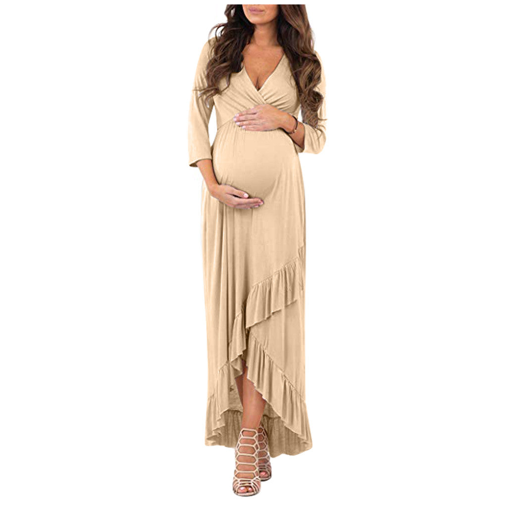 Ruffled Maternity Dress
