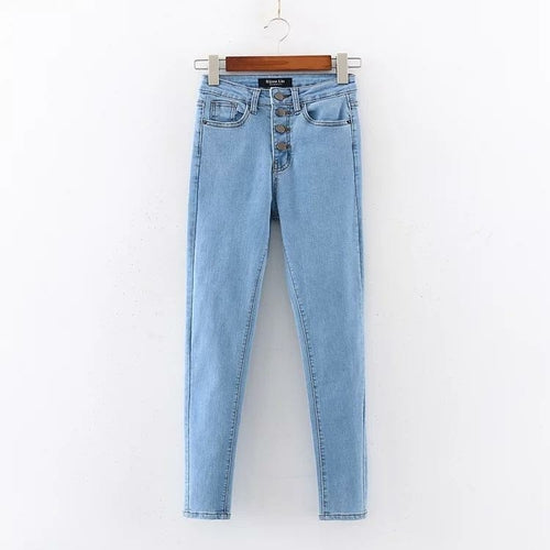 Women Single-brested Slimming Denim Jeans