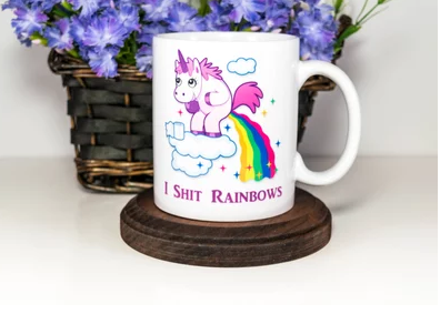 I shit rainbows mug