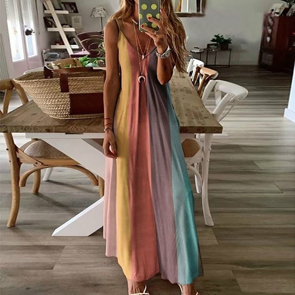 Colorful sling print dress