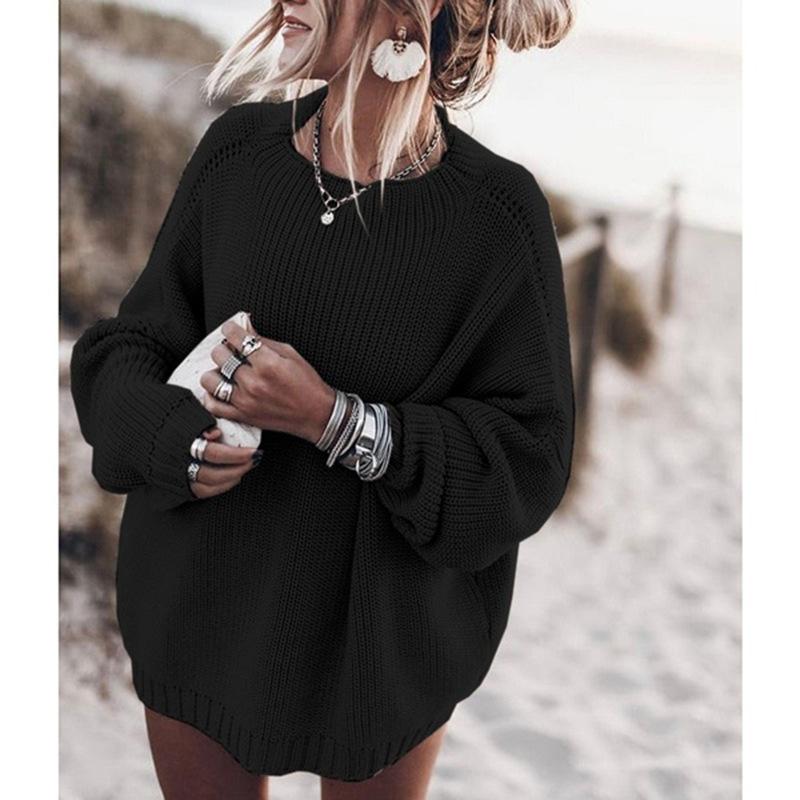 Solid Color Long Sleeve Loose Pullover Sweater