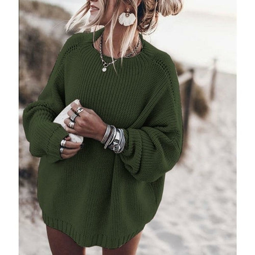 Solid Color Long Sleeve Loose Pullover Sweater