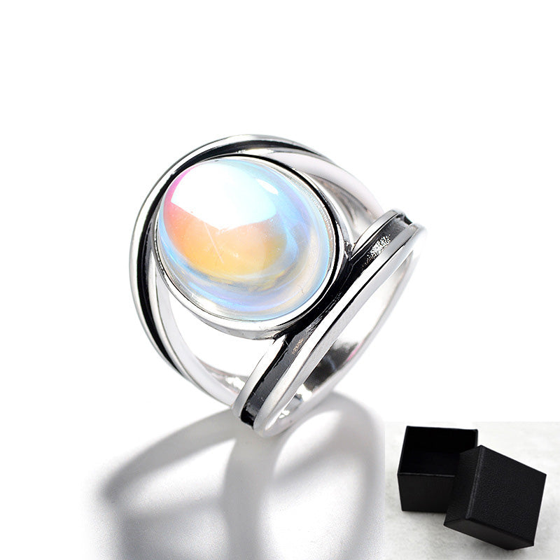 Colorful moonstone ring