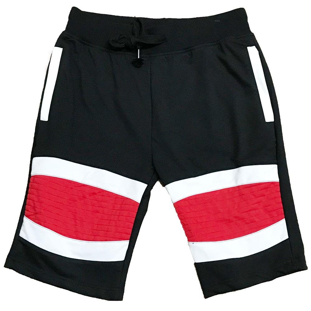 Red Stripe Moto Shorts