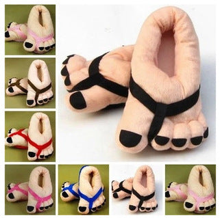 Men and women cute big feet cartoon cotton slippers