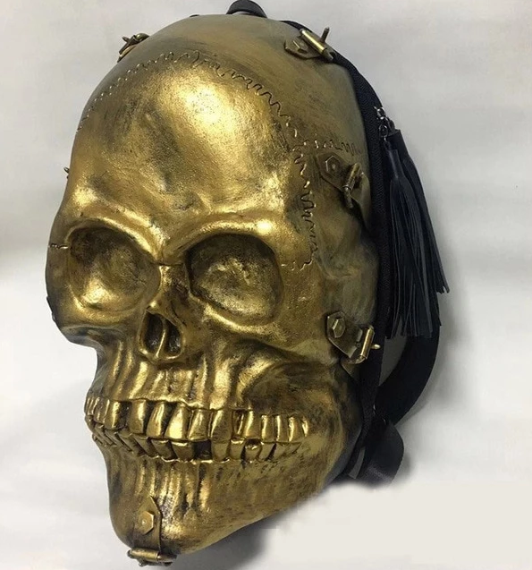 Bone skull PU backpack