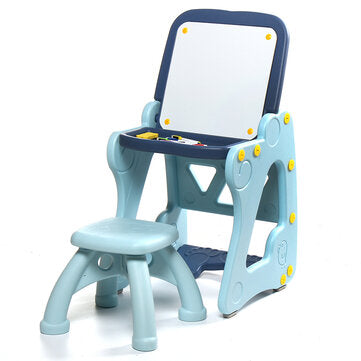 2-in-1 Children Drawing Board Desk with Chair Folding Graffiti Tables