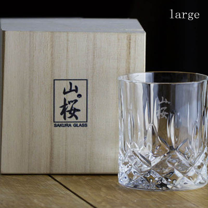 Whiskey Crystal Glass in Japanese Ins Wind Log Box