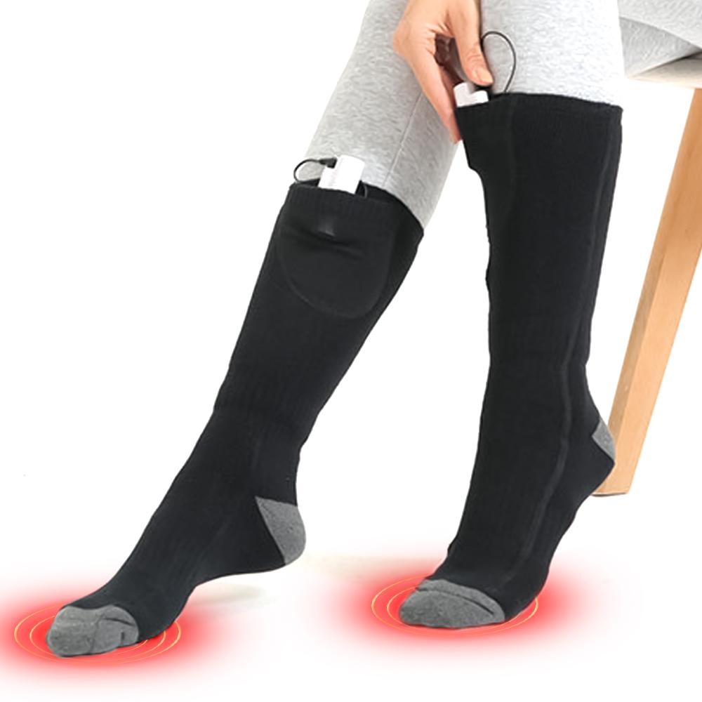 Winter Warm Adjustable Men Women Electric Battery Foot Warmer Socks