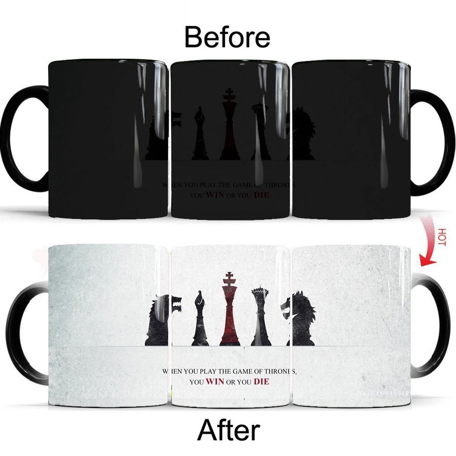 Thermal transfer ceramic color changing mug