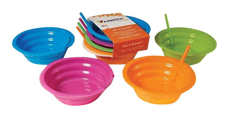 Arrow Home Products  Sip-A-Bowl  22 oz. Assorted  Plastic  Round  Bowl