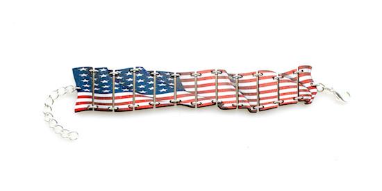 Waving American Flag Bracelet #7547