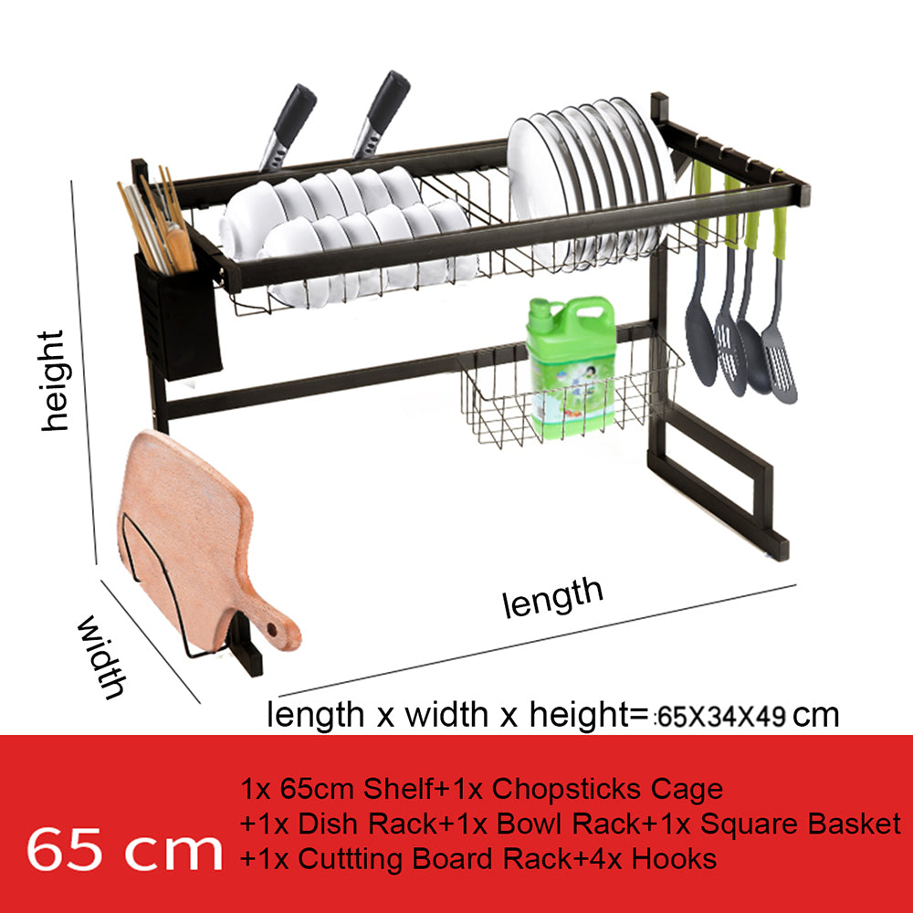65cm/85cm Stainless Steel Over Sink Dish Drying Rack