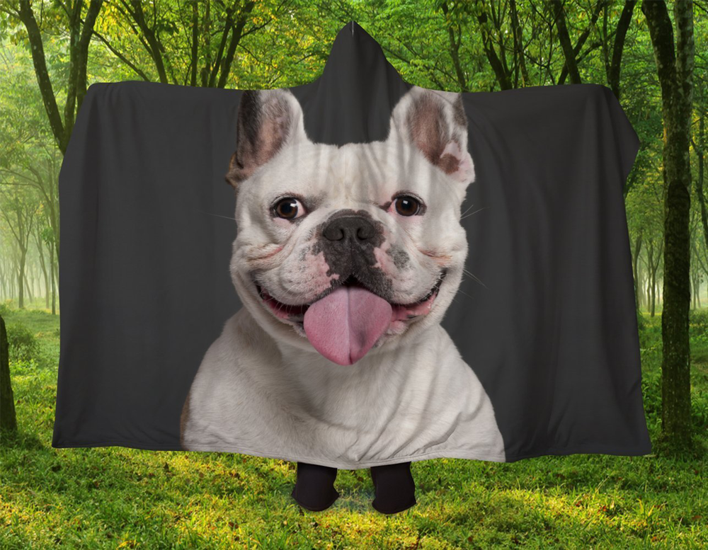 Bulldog Smile Hooded Blanket