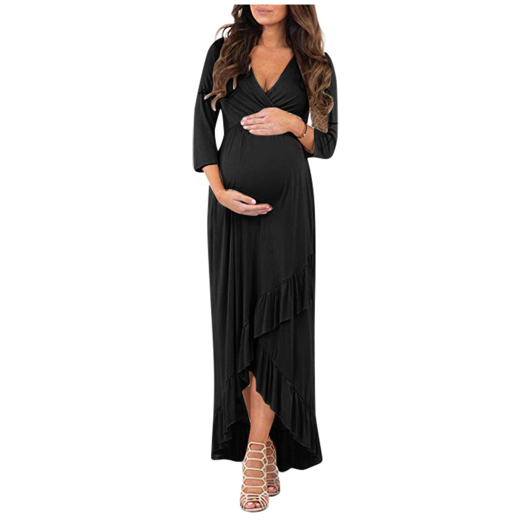 Ruffled Maternity Dress