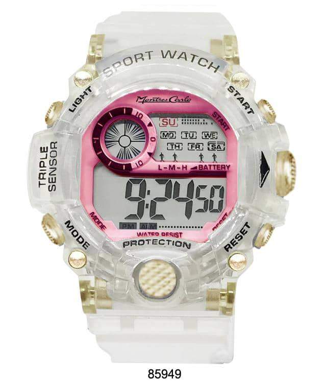 45MM Montres Carlo 5ATM Circular Transparent Digital Watch
