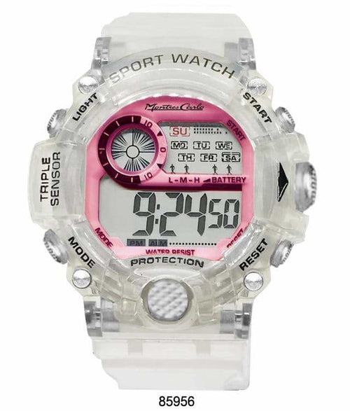 45MM Montres Carlo 5ATM Circular Transparent Digital Watch
