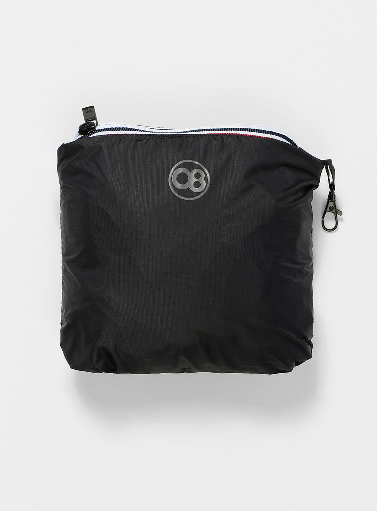 Alex - Black Quarter Zip Packable Light Rain Jacket
