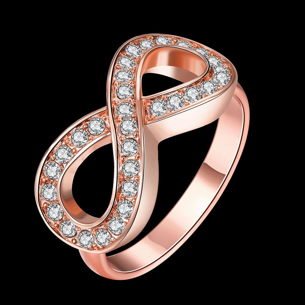 18K Rose Gold Plated Classic Pave Infinity Ring made with Swarovski