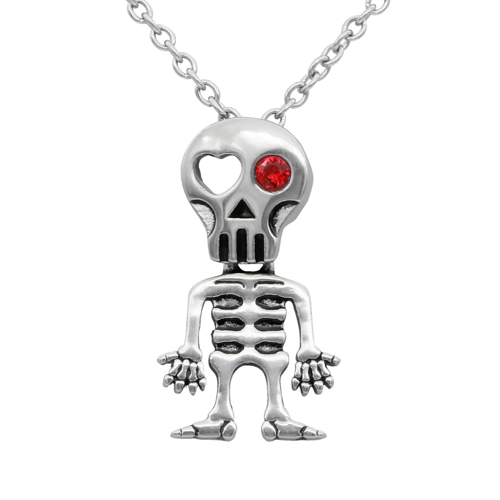 Love-Struck Red Eye Skeleton Necklace