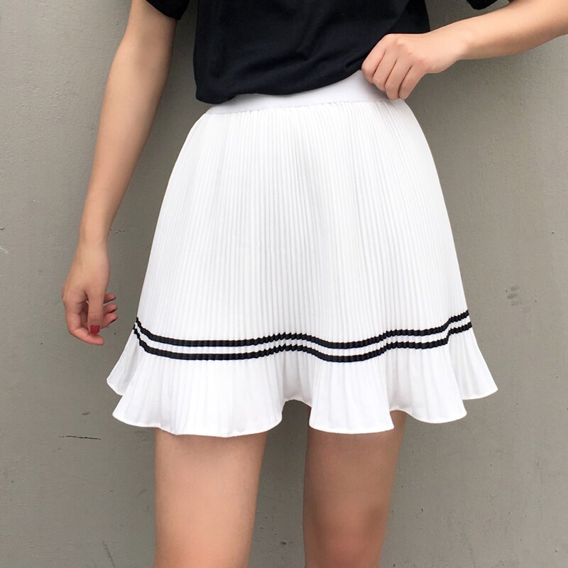 Cute Sweet Mini Striped Preppy Pleated Skirt