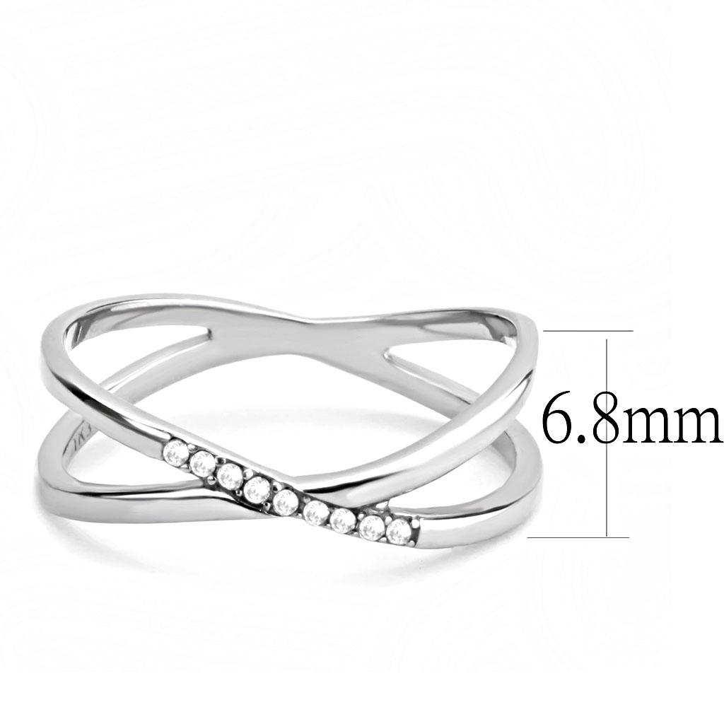 DA158 - High polished (no plating) Stainless Steel Ring with AAA Grade