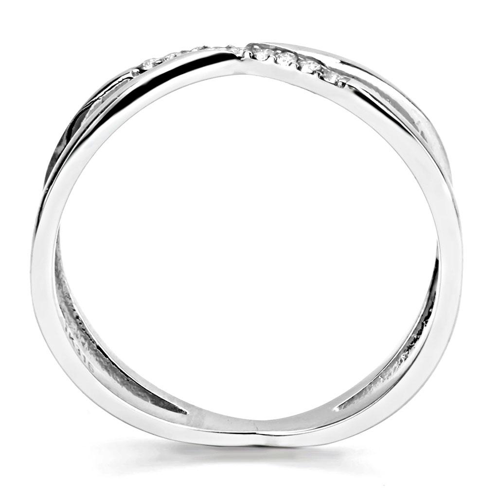 DA158 - High polished (no plating) Stainless Steel Ring with AAA Grade