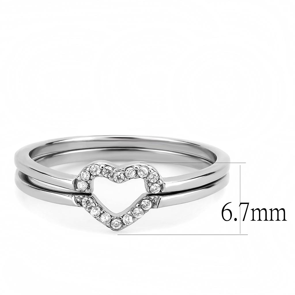 DA245 - High polished (no plating) Stainless Steel Ring with AAA Grade