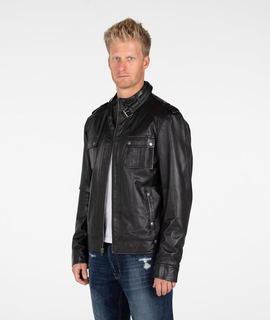 Mens Fitted Cabone Leather Jacket