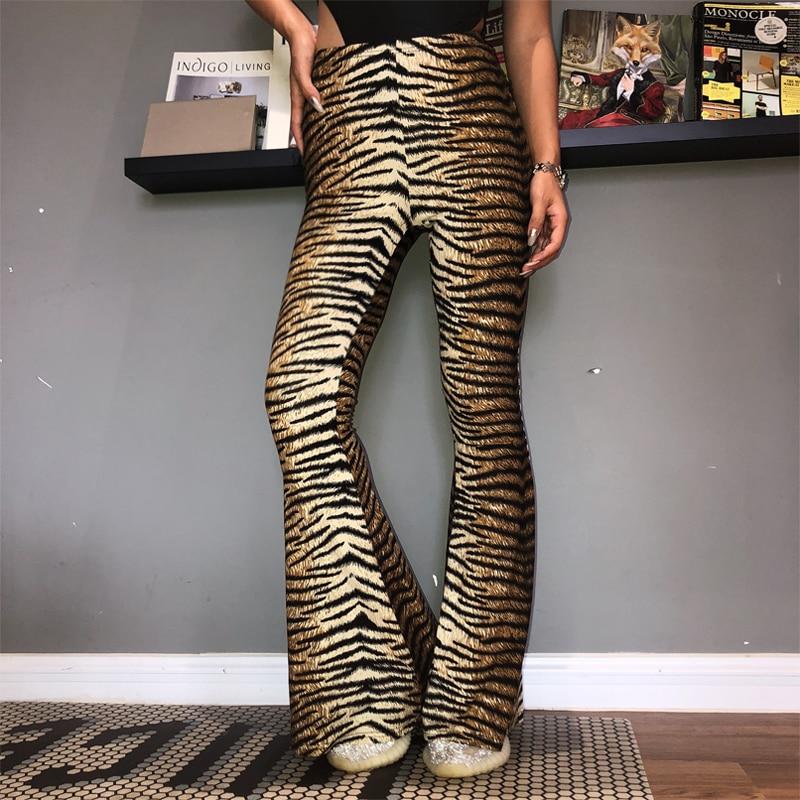 High Waist Leopard Print Flare Leggings