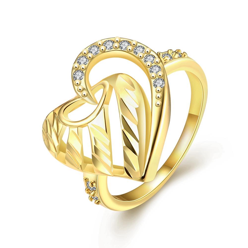 18K Gold Plated Maura Abstract Heart Ring made with Swarovski Crystals