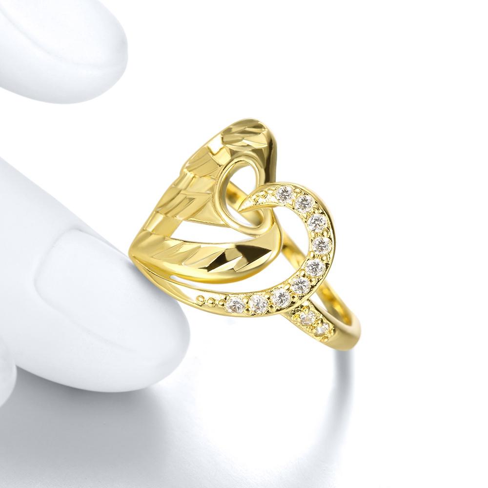 18K Gold Plated Maura Abstract Heart Ring made with Swarovski Crystals
