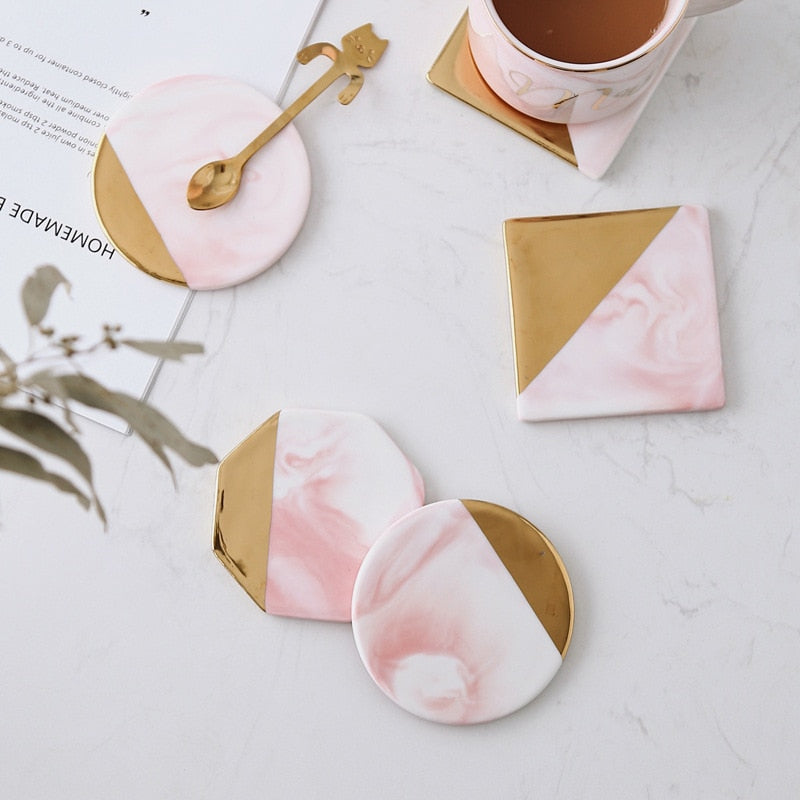 Gold Dipped Ceramic Coasters