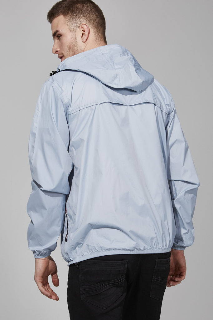 Max - Celestial Blue Full Zip Packable Rain Jacket